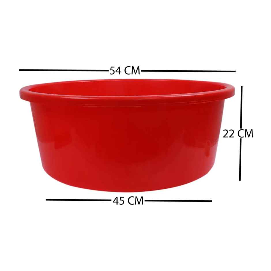 Kuber Industries Unbreakable Multipurpose Bath Tub 40 L (Red) -CTLTC10954 | Plastic