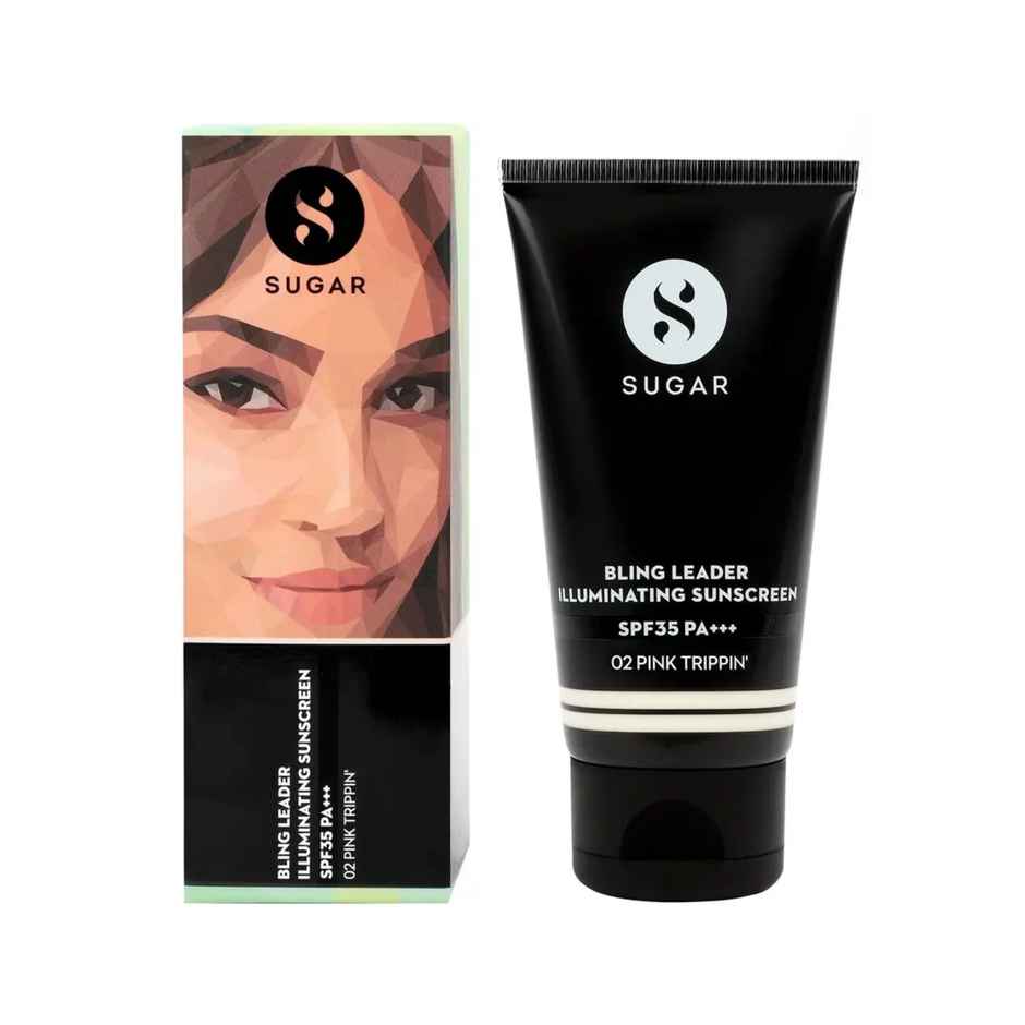 SUGAR Cosmetics Bling Leader Illuminating Sunscreen SPF 35 PA+++ - 02 Pink Trippin