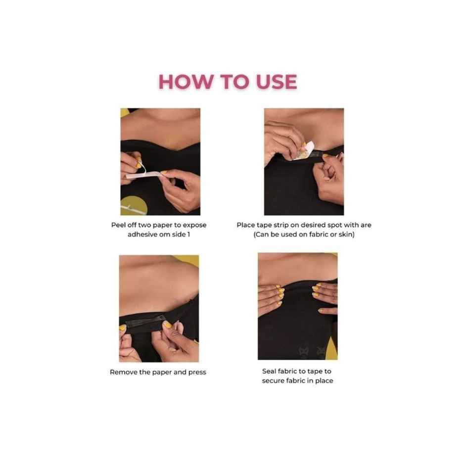 Slickfix Fashion Dressing Tape Trial Pack Invisible Double-Sided Body Tape (Fabric & Skin Friendly) (Pack Of 18)