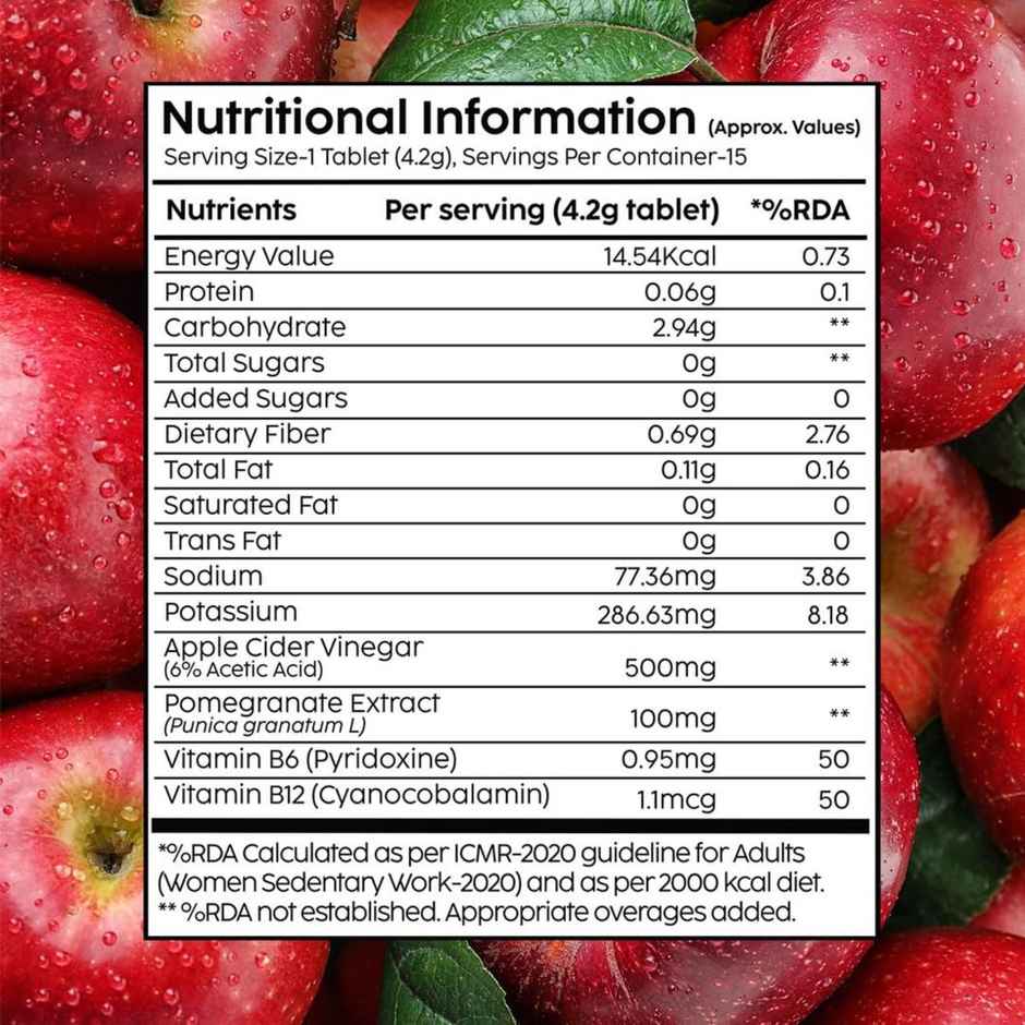 Plix Apple Cider Vinegar Effervescent for Weight Loss (Apple Burst) - Pack Of 1