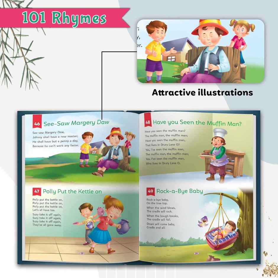 101 Rhymes Book for Kids | Ages 3-12 | Hardbound - Learning Book for Kids, Rhymes for Early Readers
