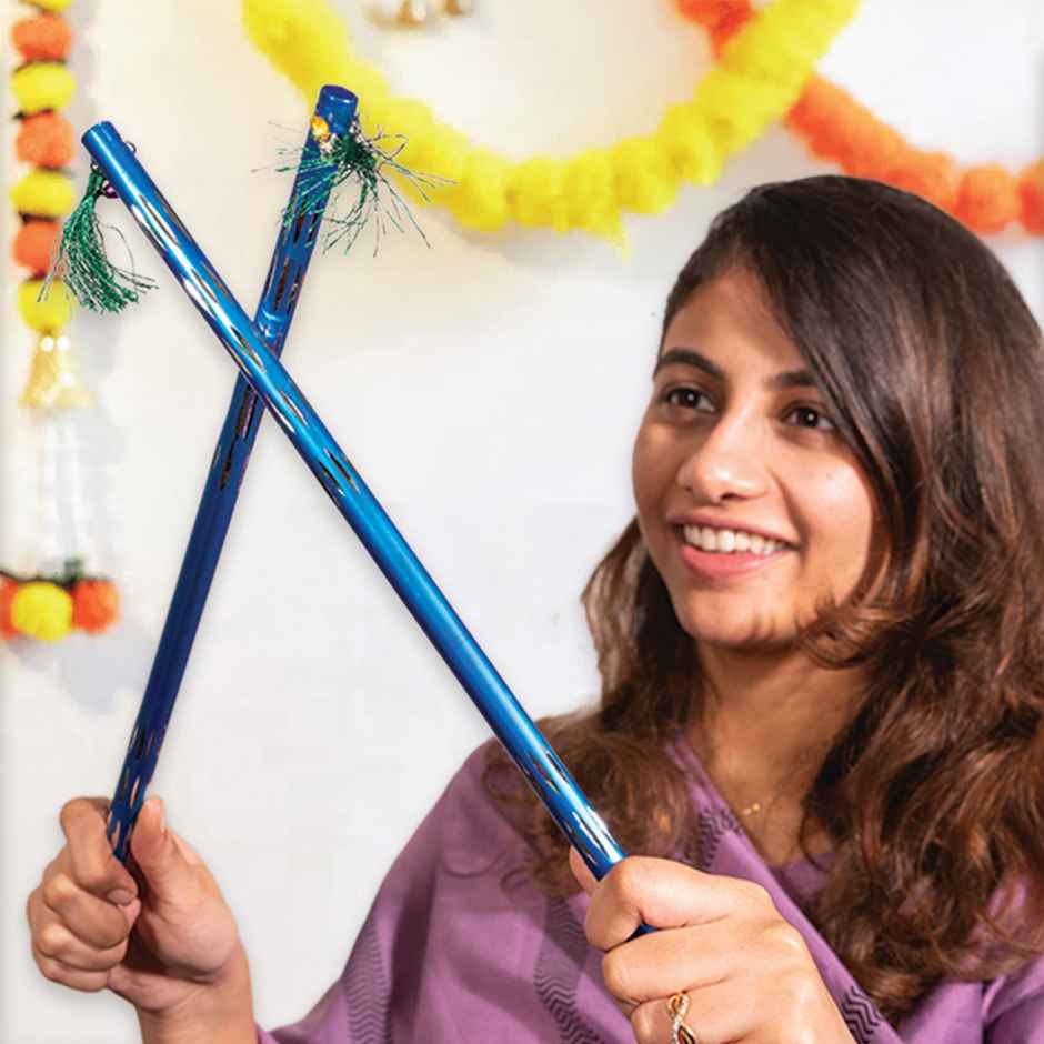 Aluminium Big Half Cut Dandiya Sticks | 15 Inches | House Of Festivals