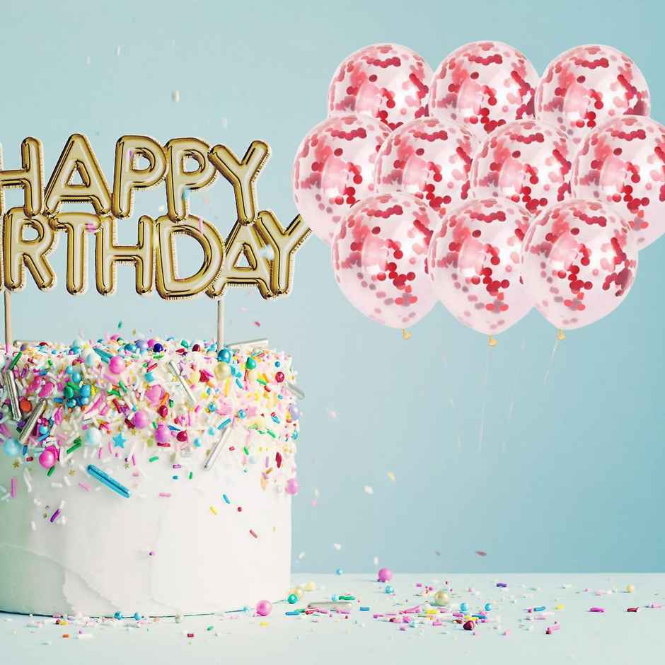 Romantic Decoration Red Confetti Balloons | Party Propz