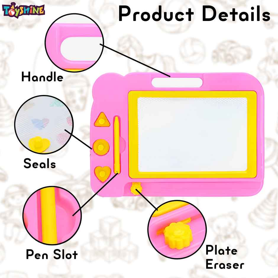 Toyshine Magnetic Slate Toy | Easy-To-Use, Non-Toxic Writing & Drawing Board For Kids - Multicolor