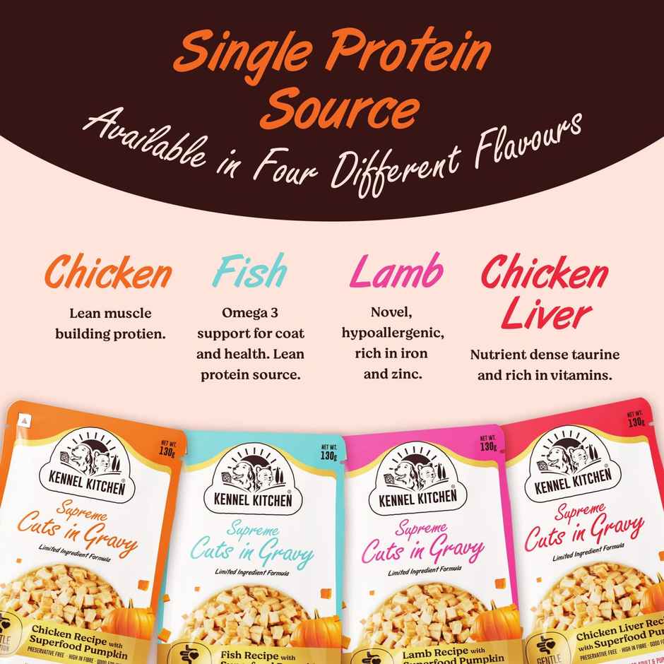 Kennel Kitchen Supreme Cuts in Gravy, Chicken Recipe with Pumpkin | Wet Dog Food