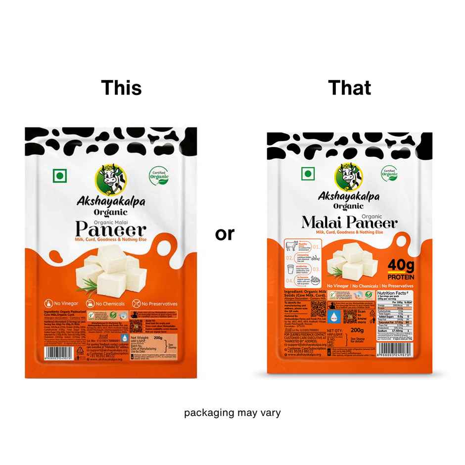 Akshayakalpa Organic Malai Paneer(1pc) & Banana Elaichi / Yelakki(1pc) Combo