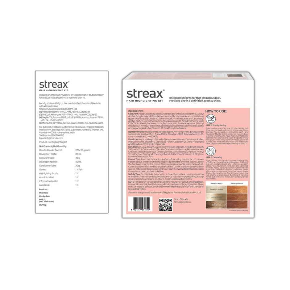 Streax Hair Colour Highlighting Kit Vibrant Blonde For Women
