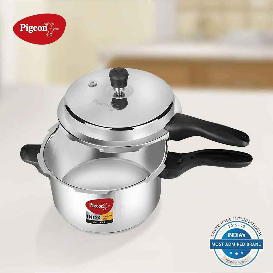 Pigeon Inox 3L Stainless Steel Induction Base Outer Lid Pressure Cooker
