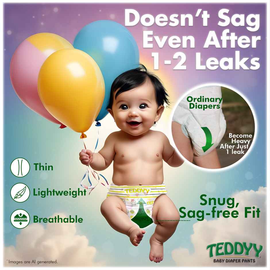 Teddyy Baby Pant Diaper (XL) 12-17 kgs 54 Count