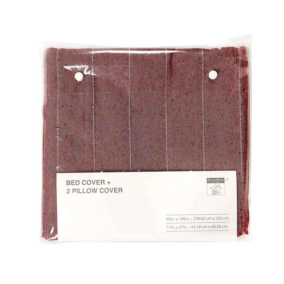 Casacraft by Pepperfry Bed Cover 500 TC With 2 Pillow Covers | Wine