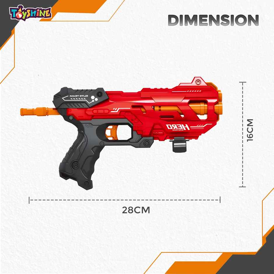 Toyshine Foam Bullet Blaster Gun with 8 Soft Bullets for Outdoor Fun, Red | Toy Gun