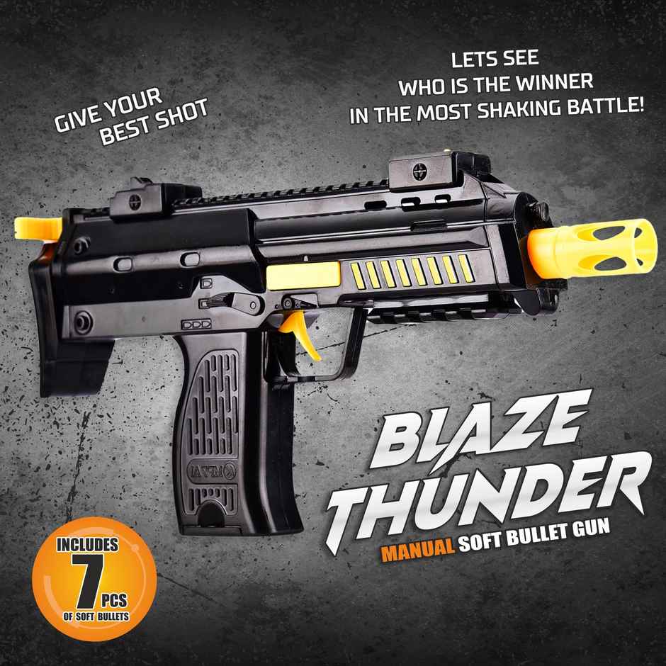Webby Soft Foam Blaze Gun with 7 Bullets | Safe Target Shooting Fun for Kids