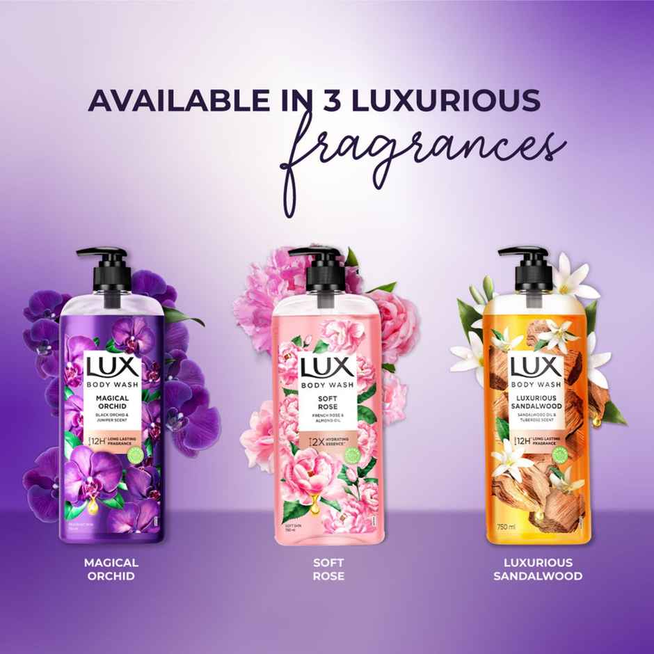 Lux Body Wash Fragrant Skin Black Orchid Scent & Juniper Oil Supersaver With Long Lasting Fragrance
