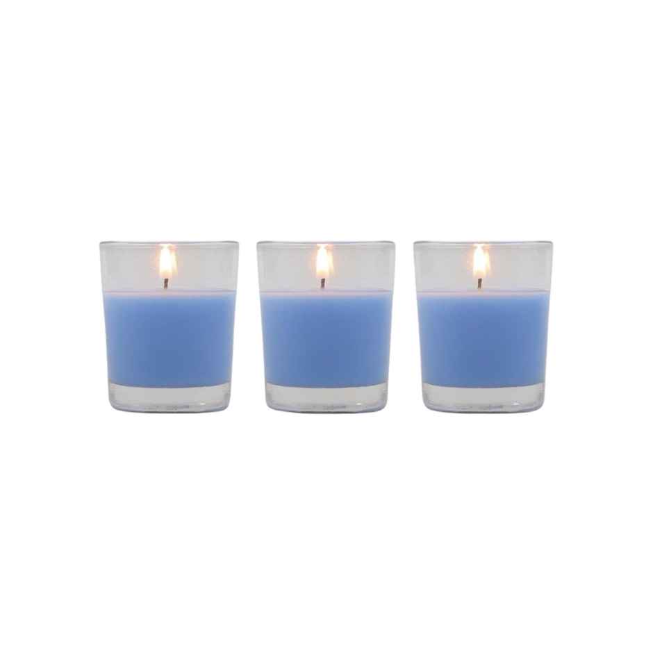 Scented Glass Votive Candles | Lavender | Pack of 3 | Samsidhi