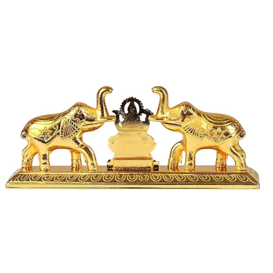 Kumkum/ Sindoor Box Double Gaj Ganesh in Gold Polish | Devnidhi