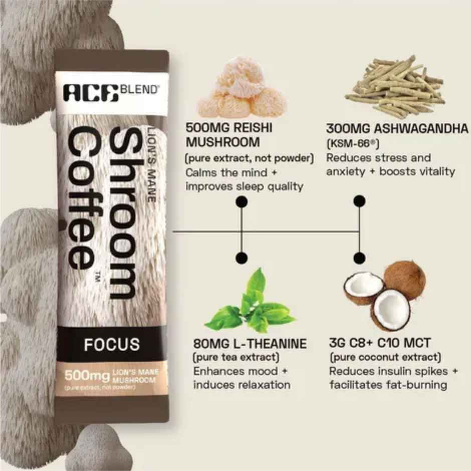 Ace Blend Lion's Mane Shroom Light Organic Coffee Premix