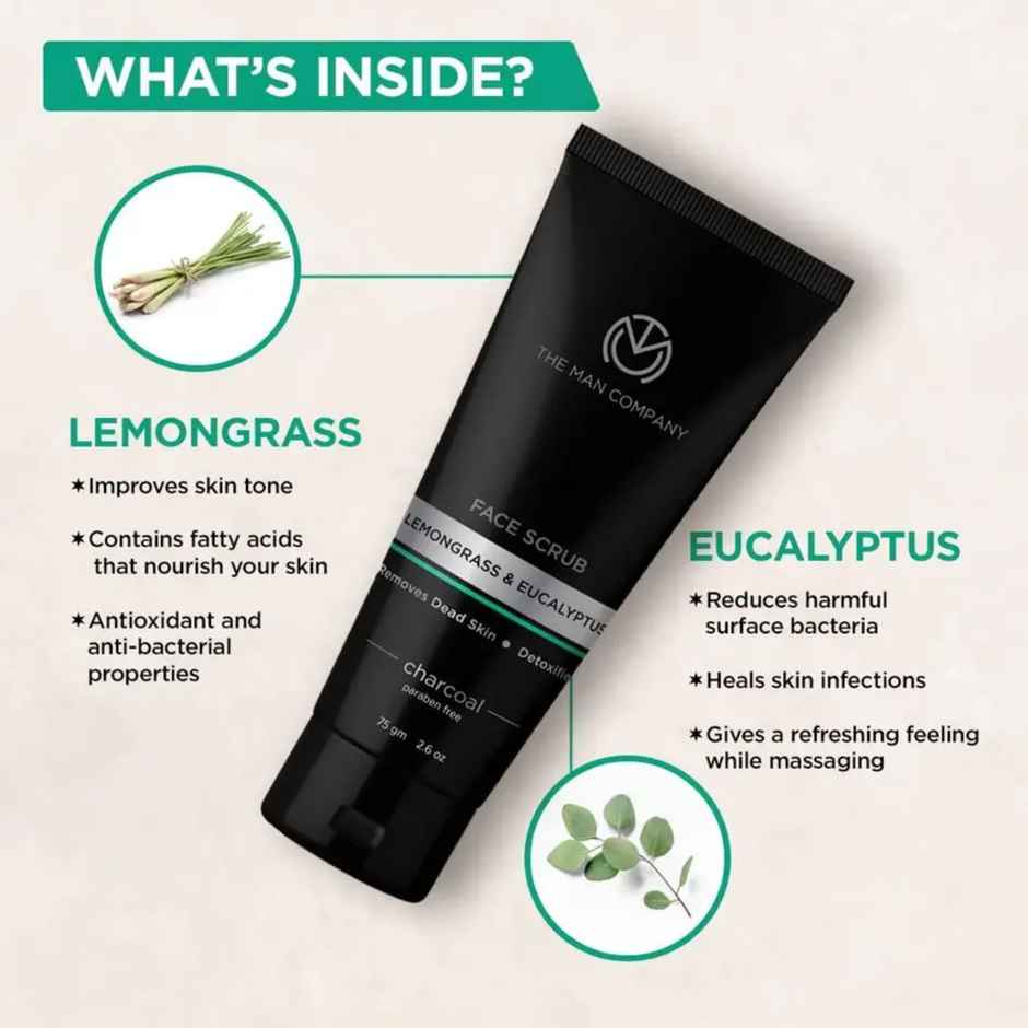 The Man Company Face Scrub Lemongrass And Eucalyptus