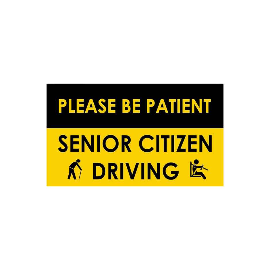 TiyuTrendzz Please Be Patient Senior Citizen Driving Self Adhesive Sticker for Vehicles 3.5x6 in