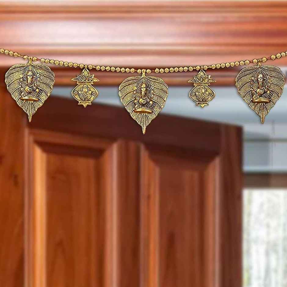 Ganesh Ji & Kalash Toran For Door | Gold Polish | Devnidhii