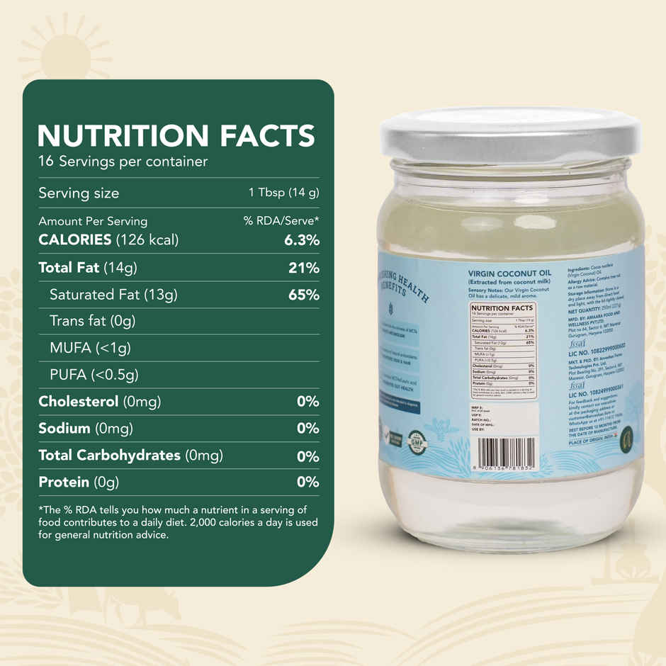 Anveshan Cold Pressed Virgin Coconut Oil | Glass Jar | Unrefined Cold Pressed