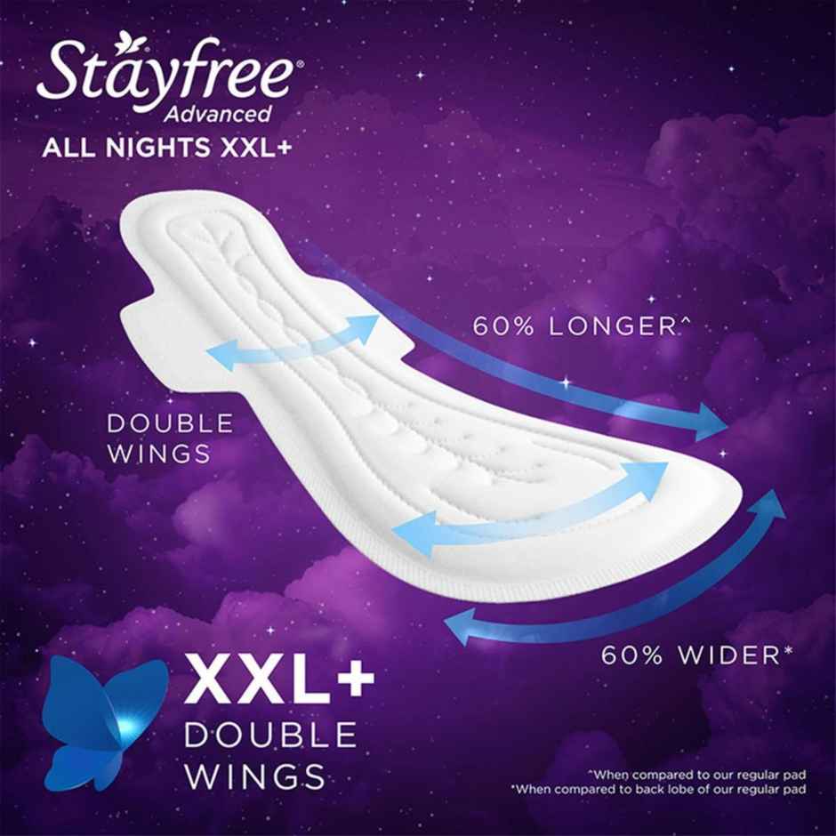 Stayfree Advanced All Nights Sanitary Pads | XXXL
