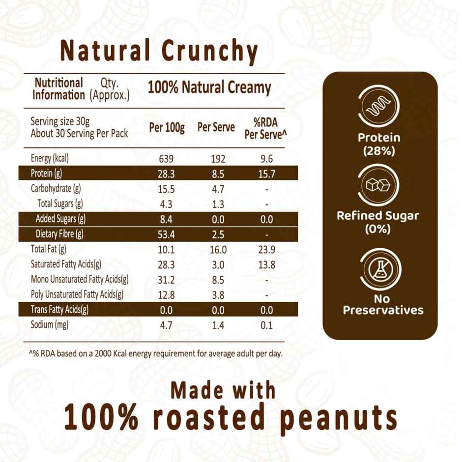 Sundrop Peanut Butter 100% Natural - Crunchy