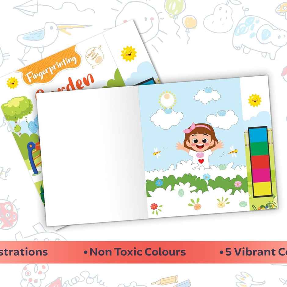 Pegasus Books Fingerprint Colouring Book | Garden