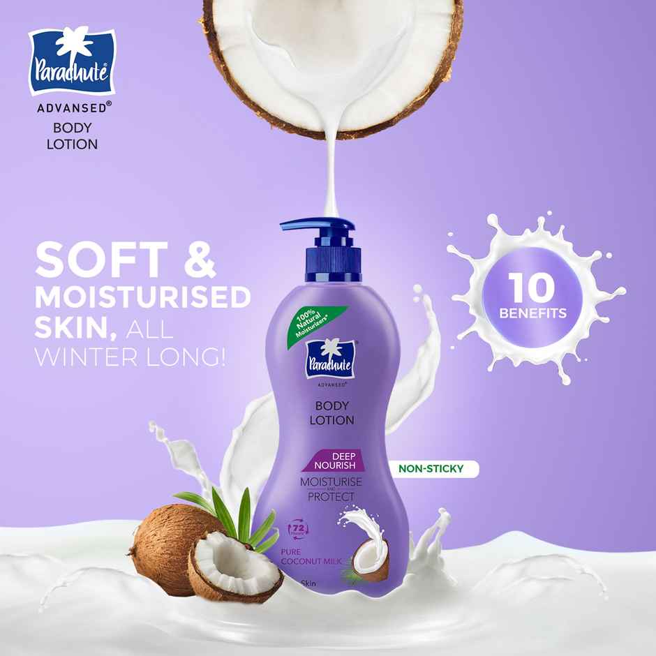 Parachute Advansed Deep Nourish Body Lotion With Pure Coconut Milk Combo