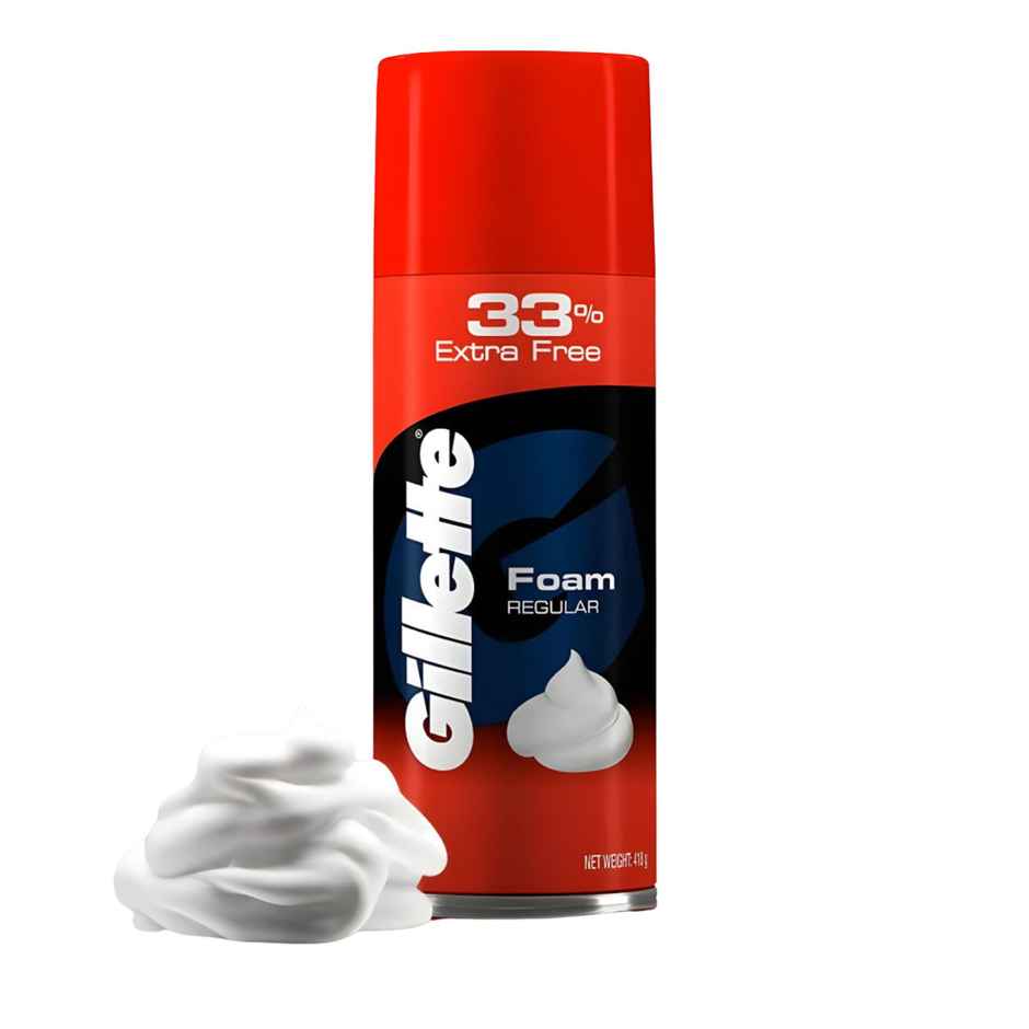 Gillette Shave Foam - Classic Regular Skin (418g) & Gillette Mach3 Menâ€™S Razor With 2 Cartridges (1pc) Combo
