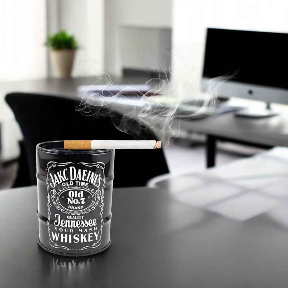 Desidiya Ceramic Black Ashtray, Stylish Black Ceramic Cigarette Holder