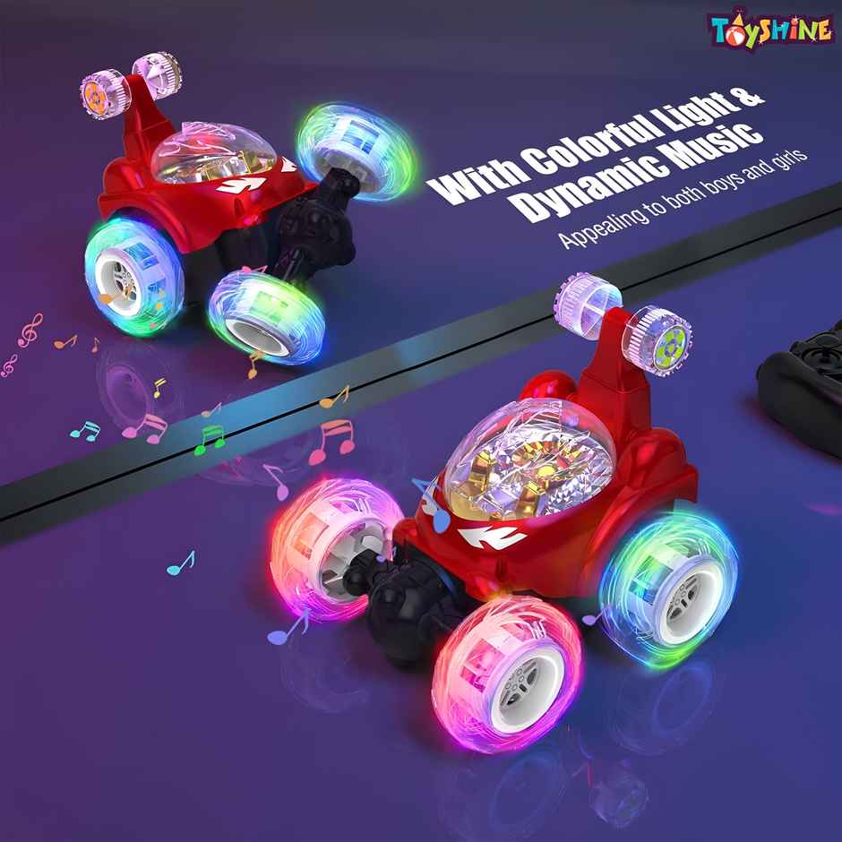 Toyshine Rc Stunt Car With Lights & Music | Rechargeable | Red