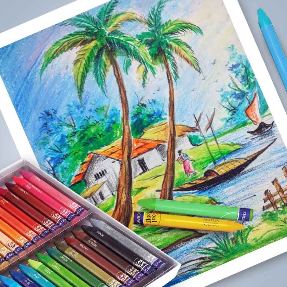 Kores 24+2 Jumbo Shades Wax Crayons | Smooth Coloring