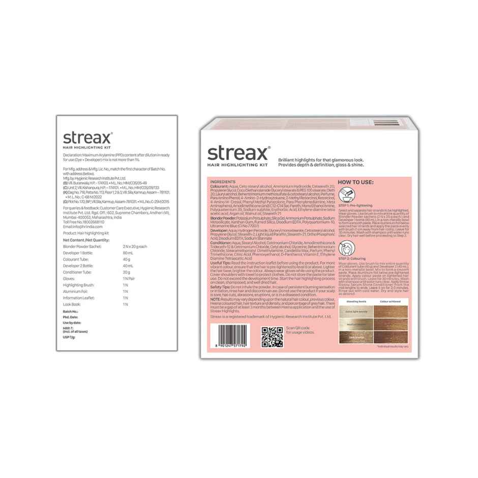 Streax Hair Colour Highlighting Kit Soft Blonde For Women