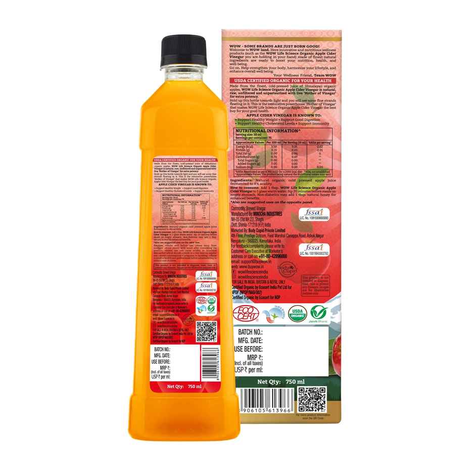 WOW Life Science Organic Apple Cider Vinegar