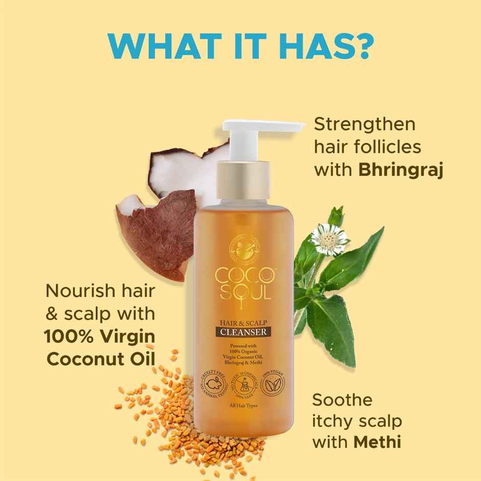 Coco Soul Hair & Scalp Cleanser Shampoo For Long Strong Hair