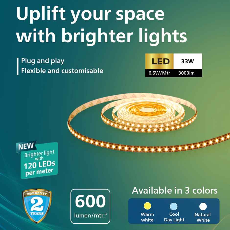Philips Led Evenglow 120 LEDs/mtr Strip (Warm White)