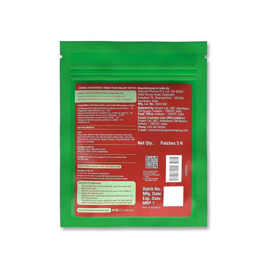 Zandu Ayurvedic Knee Pain Relief Patch (Pack of 5 patches)