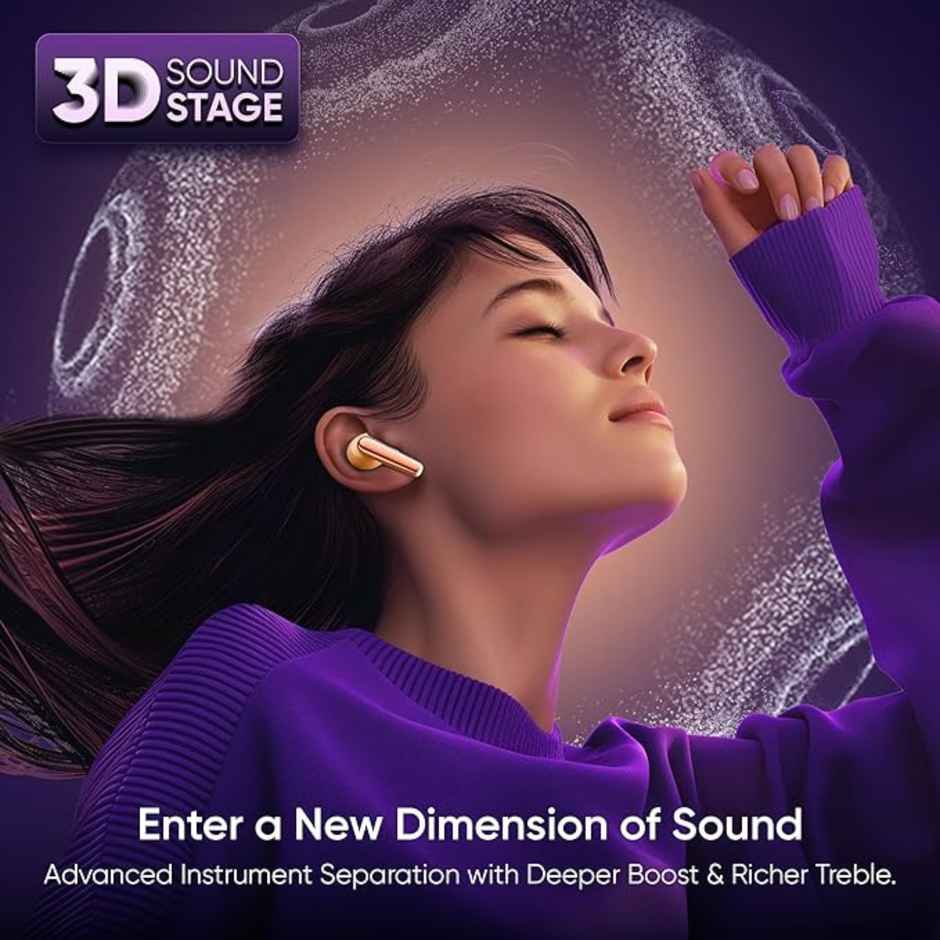 Mivi Superpods Dueto (Flagship Launch), Dual Drivers, 13Mm Woofer, 6Mm Tweeter Earbuds Bluetooth-Peach