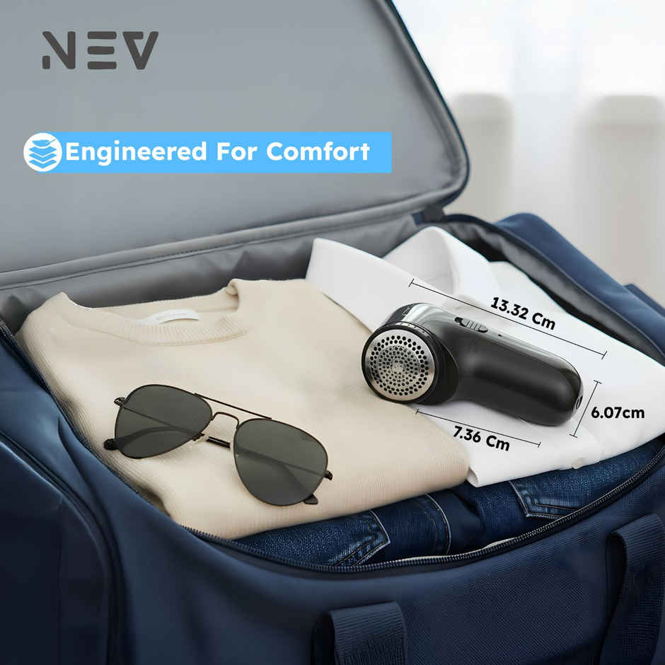 NEV LR-0B Electric Lint Remover with 50ml Lint Collector, 6800 RPM | Black