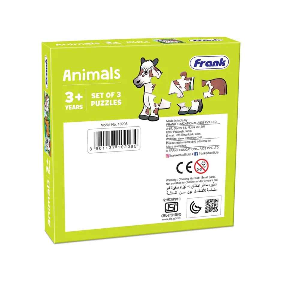 Frank Animals - A Set Of 3 First Puzzles - 4, 5 & 6 Pieces