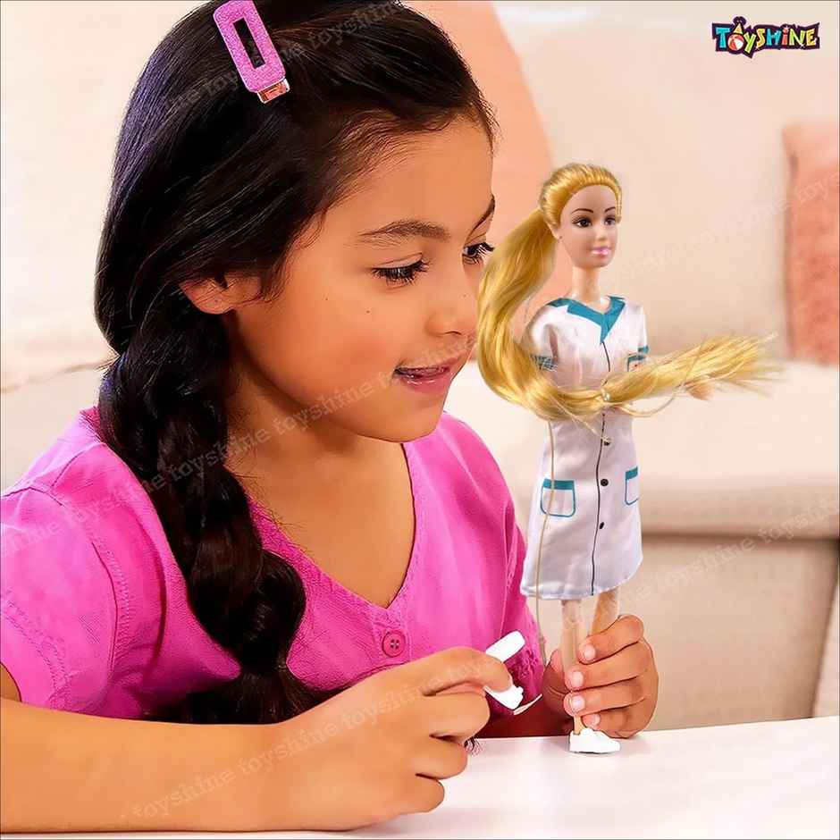 Toyshine Doctor Alia Doll With Medical Equipments, Furniture & Accessories | For Kids of Age 3+