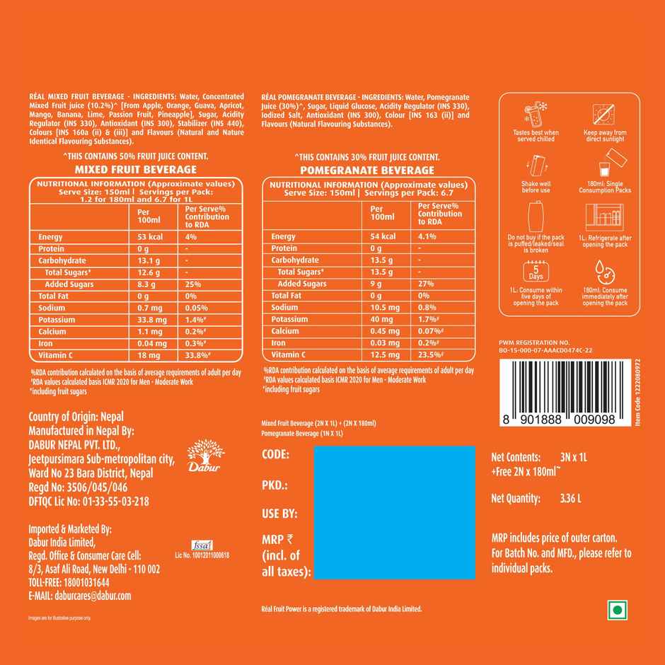 Dabur Real Mixed Fruit Juice Combo