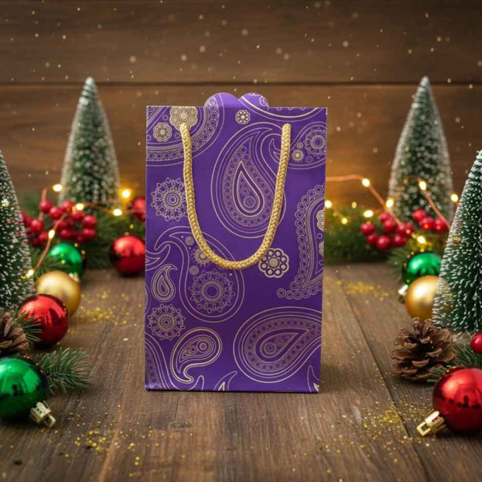 ABK Metallic Party Bag Single 7.5 x 4.5 x 2 Inches - Small Size (Colour May Vary)