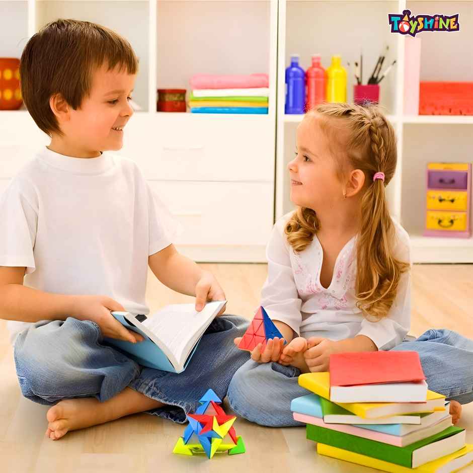 Toyshine Stickerless Flat Pyramid Speed Cube - High Stability Brain Teaser Toy