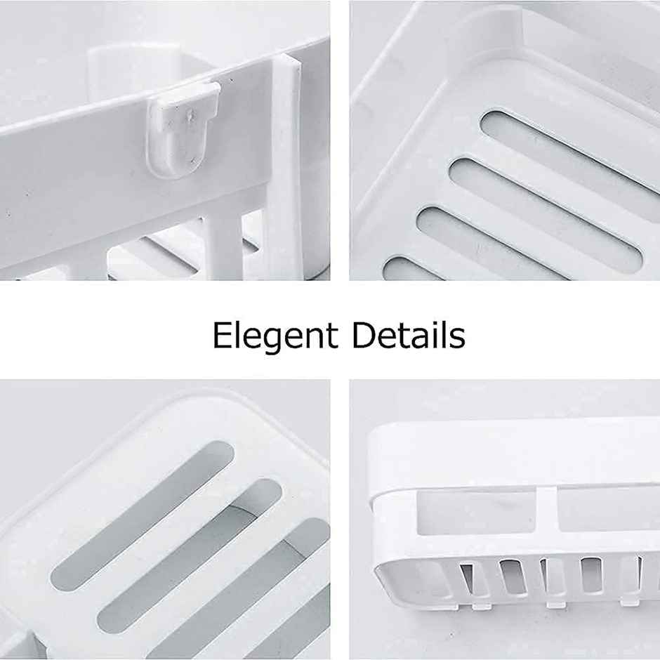Perpetual Bathroom 3Shelf + 3Soap Dish Holder | Self-Adhesive Rack for Wall | Pack of 6
