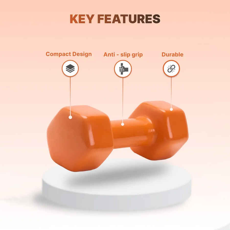 Cult Vinyl Dumbbell Set (3 kg X 2) | Orange