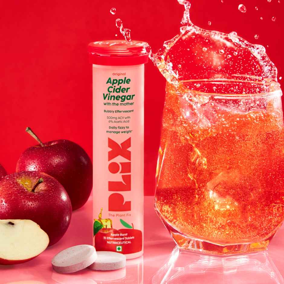 Plix Apple Cider Vinegar Effervescent for Weight Loss (Apple Burst) - Pack Of 1