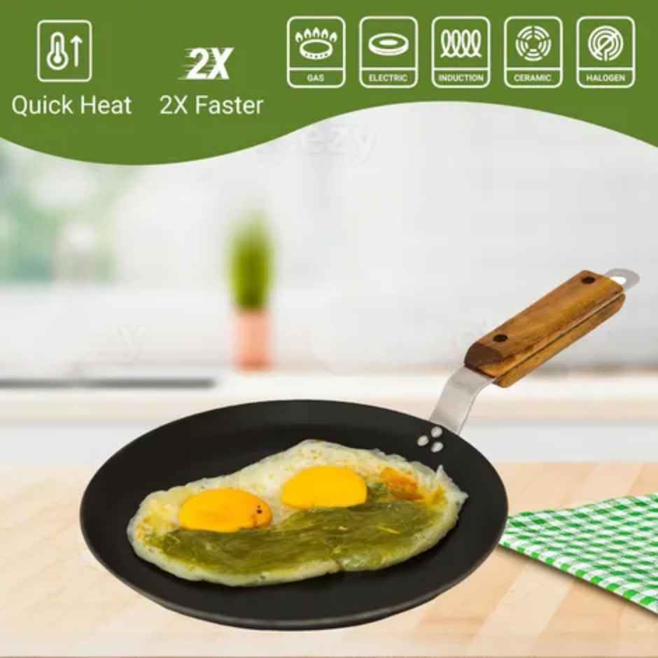 Femora Organic Iron Tawa 12 Inchconcave Shape Roti Tawa Dosa Tawa 1 Pc Zero Coating