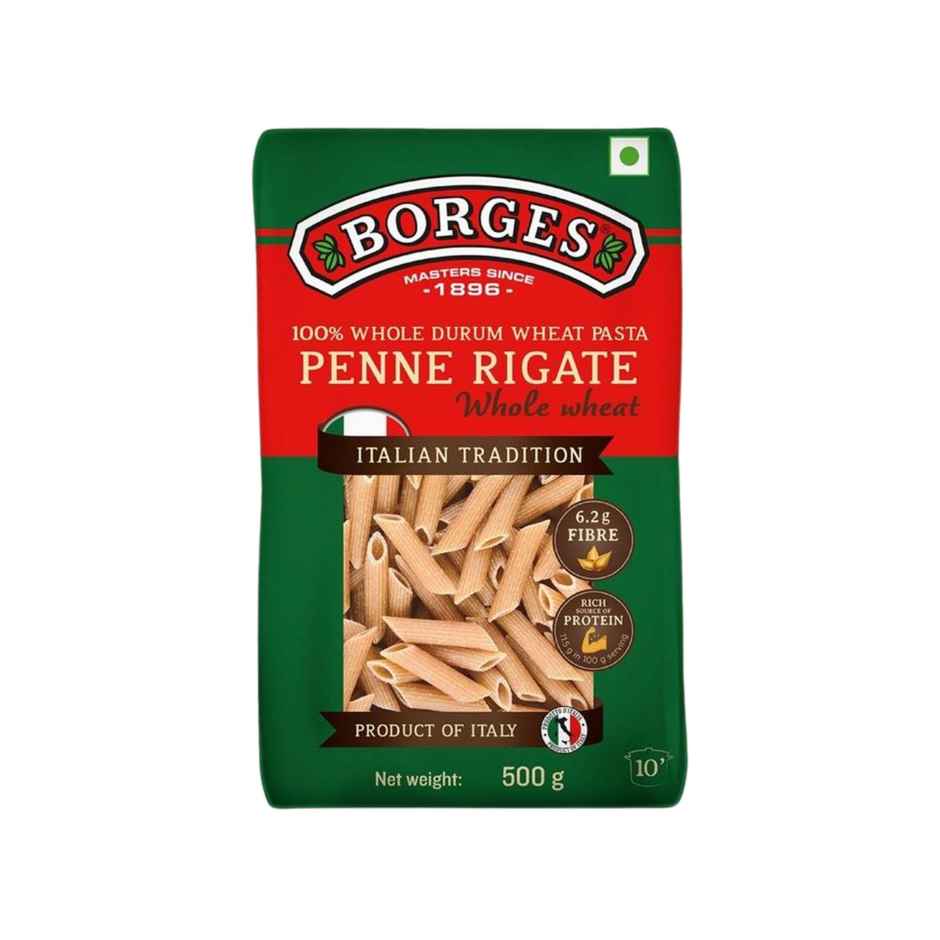 BORGES Whole Durum Wheat Pasta Penne Rigate