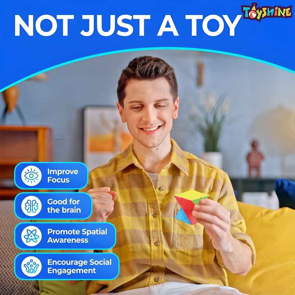 Toyshine Twist Shape 3x3x3 Speed Cube - Stickerless Brainstorming Puzzle for Kids & Adults